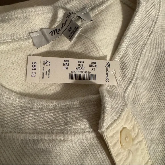 Madewell French Rib Knit Long-Sleeve Henley Tee - Picture 2 of 3